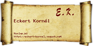 Eckert Kornél névjegykártya